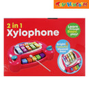 KidShop Xylophone Red 2in1 Bright & Colorful Musical Keys