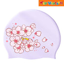 Swimzies Fun Colors & Designs Cherry Bloom Purple Kids Swim Cap